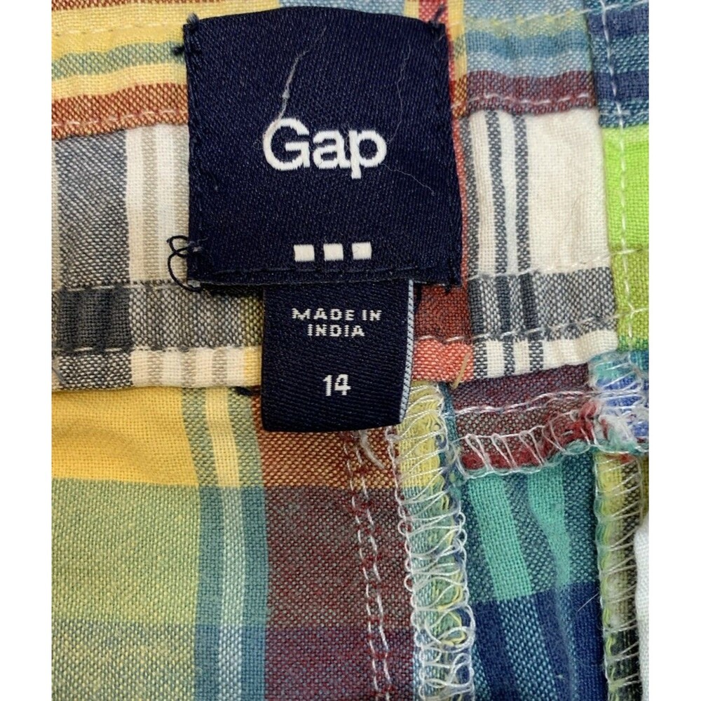 The Gap Madras Shorts Womens 14 Multicolor Patchwork Comfort Casual - Picture 2 of 8